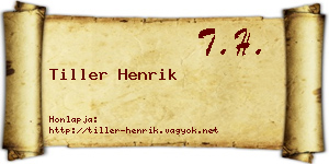Tiller Henrik névjegykártya